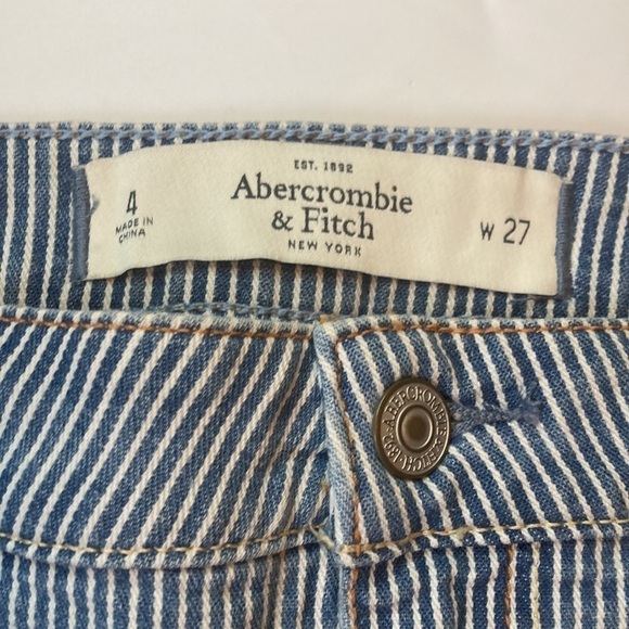 Abercrombie & Fitch New York size 4 27 Jean pin stripes short skirt 4 pockets - Picture 7 of 9
